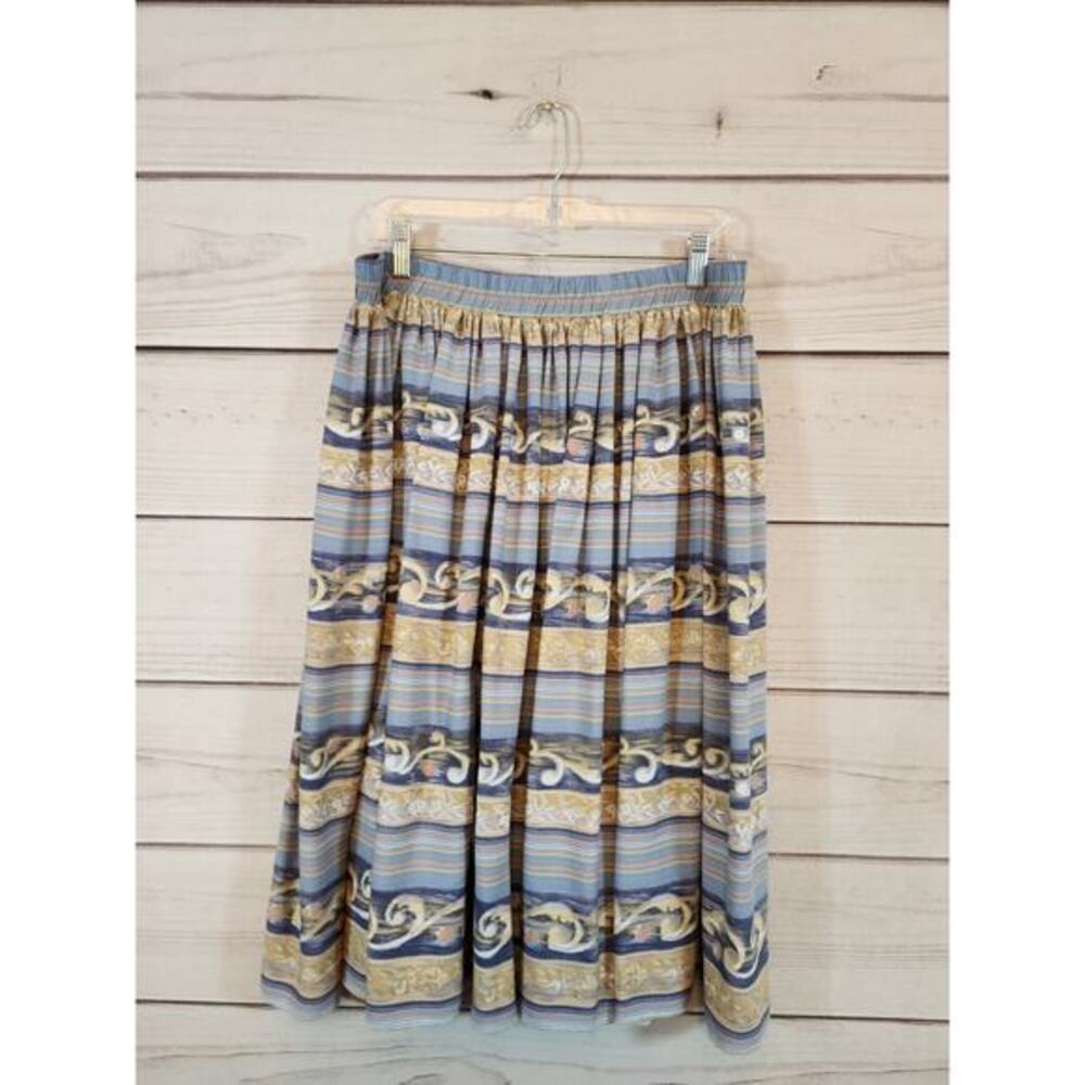 Stonebridge Women's Multicolor Floral Elastic Waist A-Line‎ Midi Skirts Size 1X